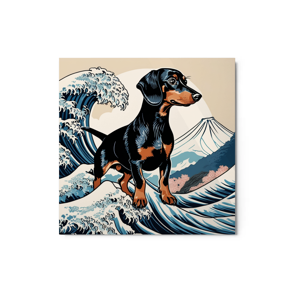 PugMug Custom Black Dachshund Metal Print