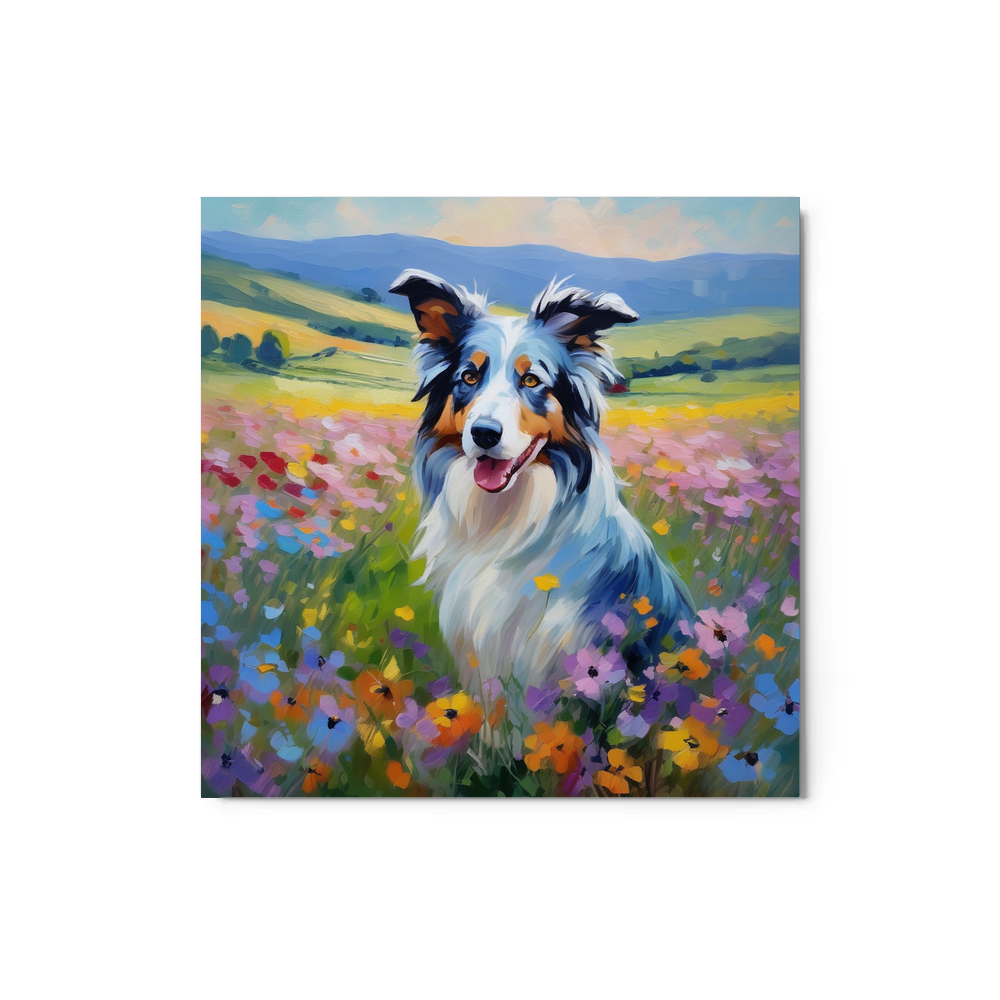 PugMug Custom Blue Merle Border Collie Metal Print