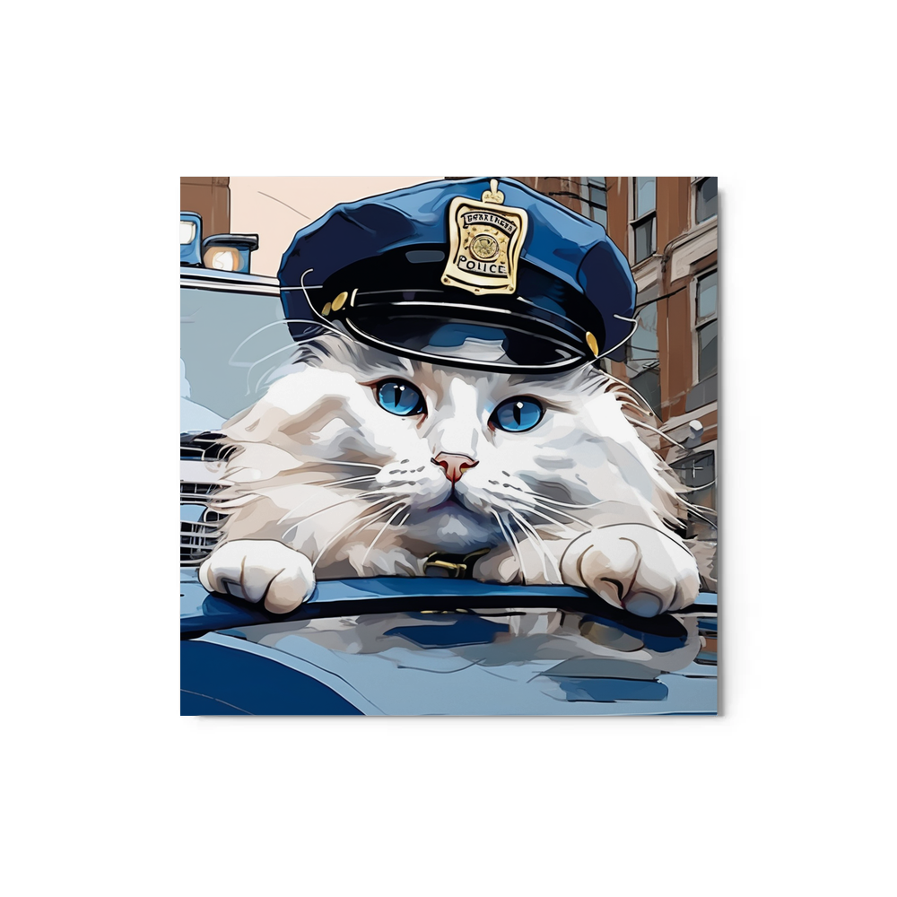 PugMug Custom White Ragdoll Cat Metal Print