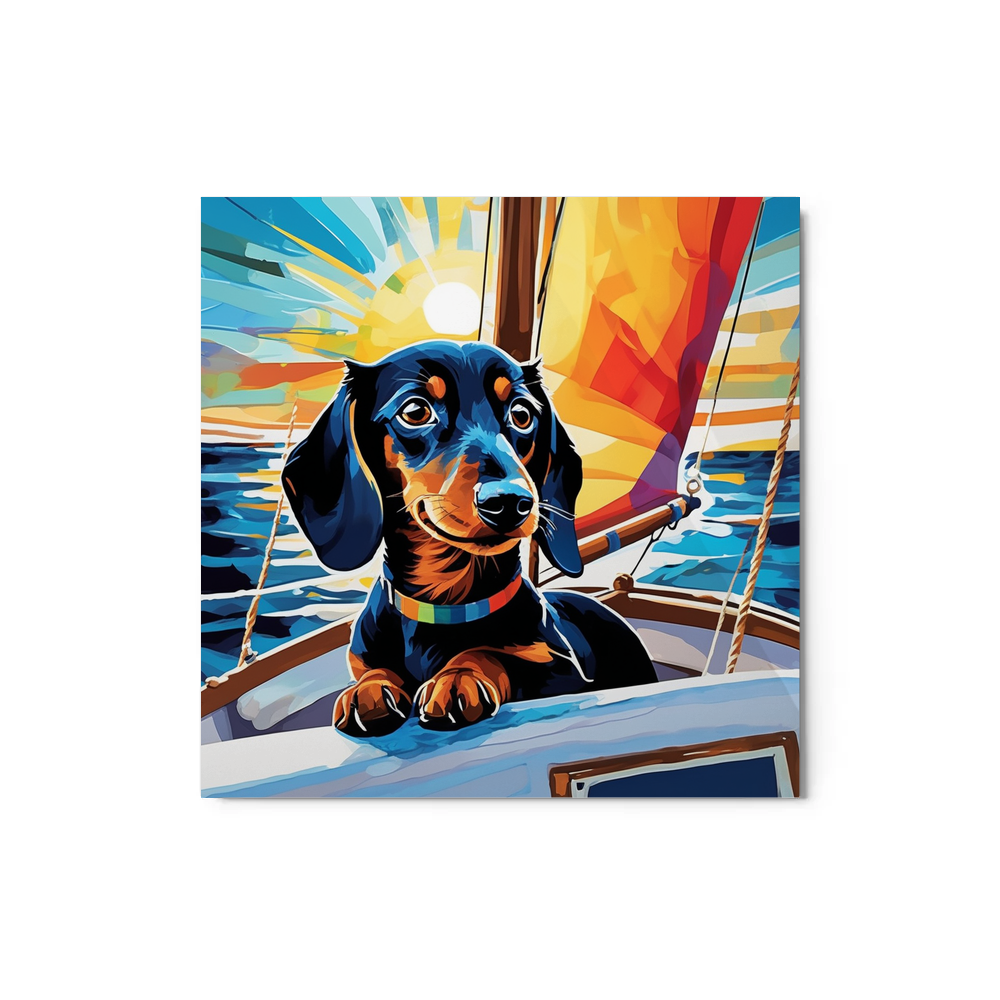 PugMug Custom Black Dachshund Metal Print