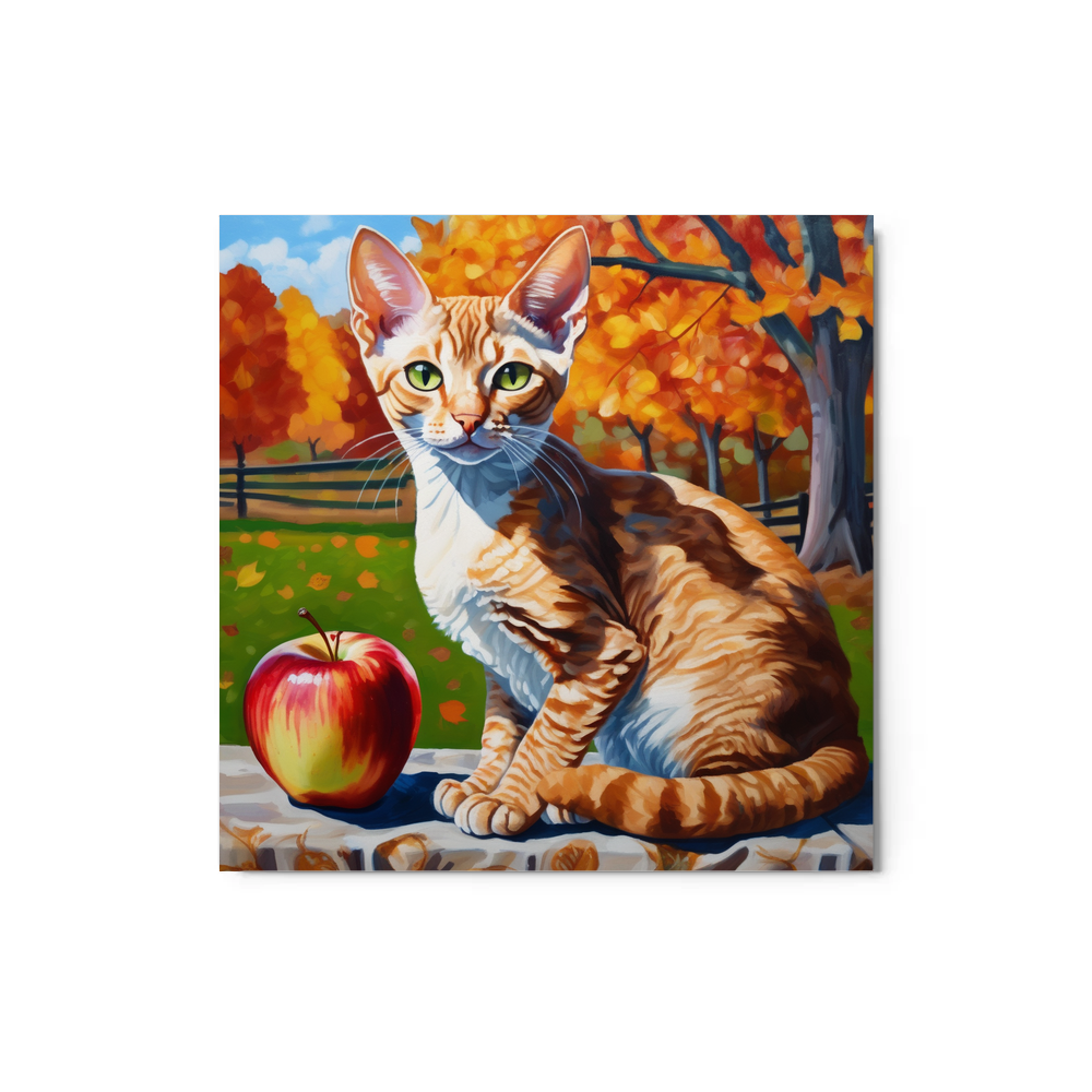 PugMug Custom Tabby Devon Rex Cat Metal Print