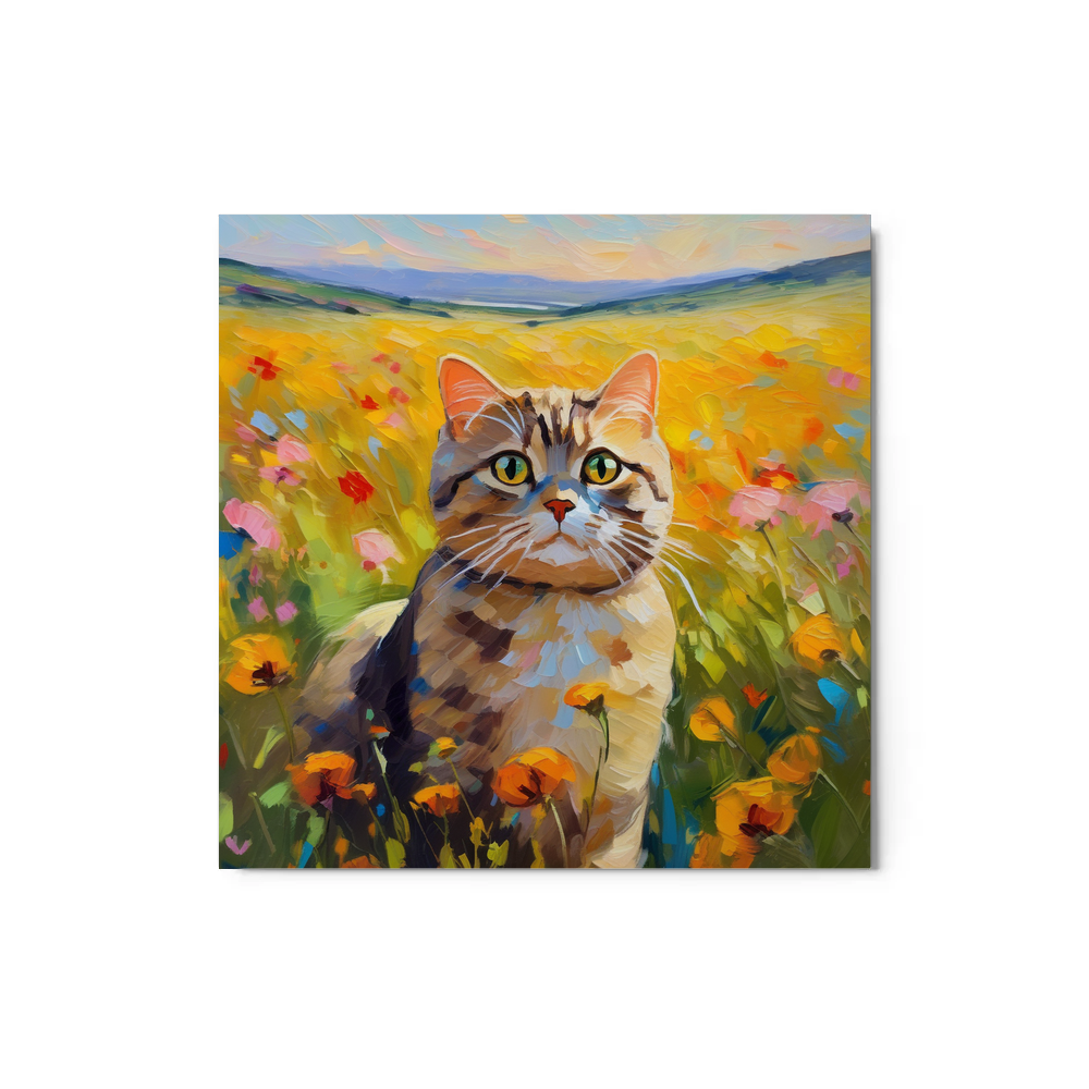 PugMug Custom Tabby Scottish Fold Cat Metal Print