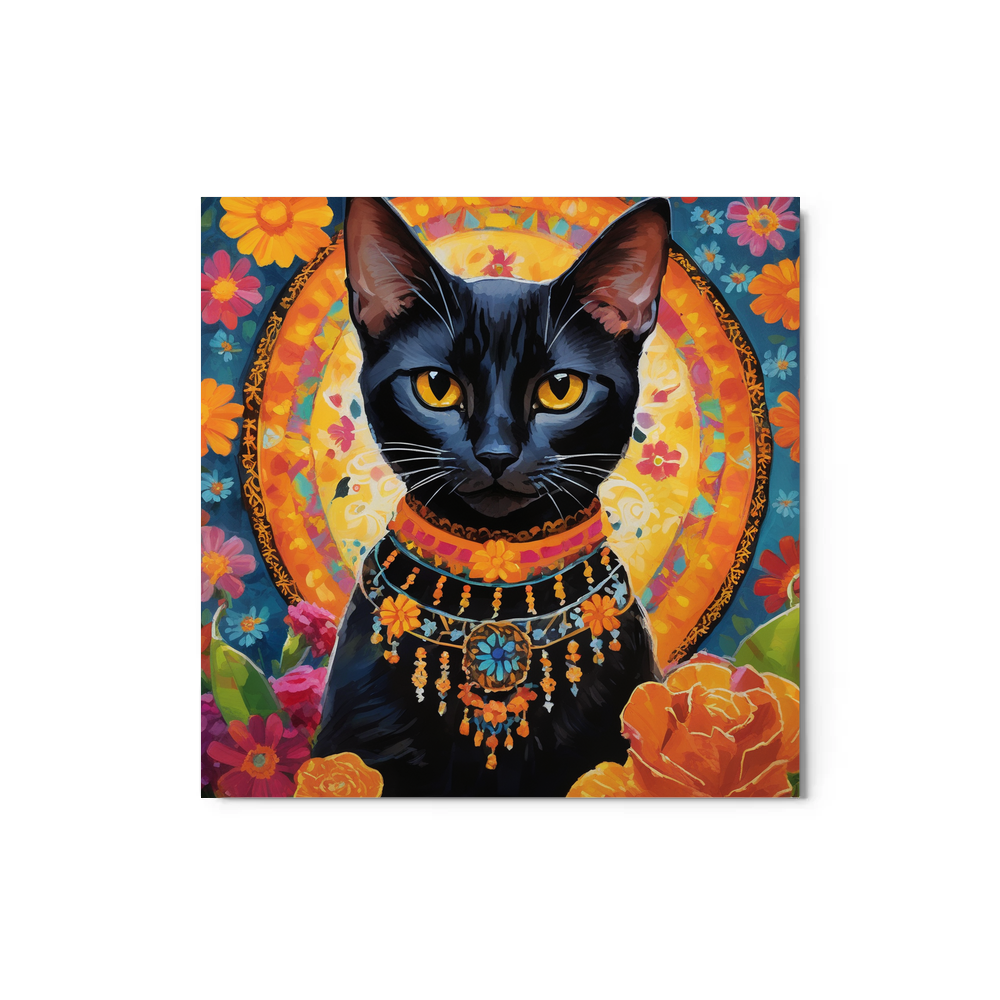 PugMug Custom Black Abyssinian Cat Metal Print
