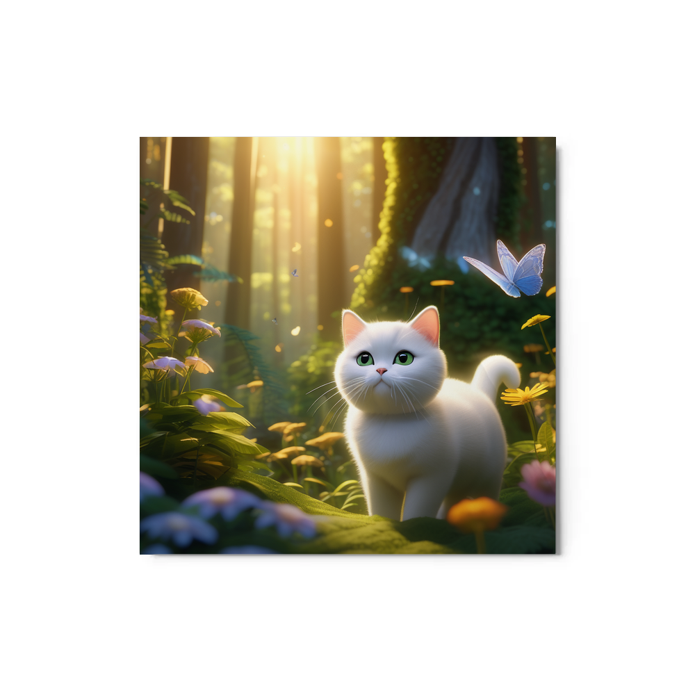 PugMug Custom White British Shorthair Cat Metal Print