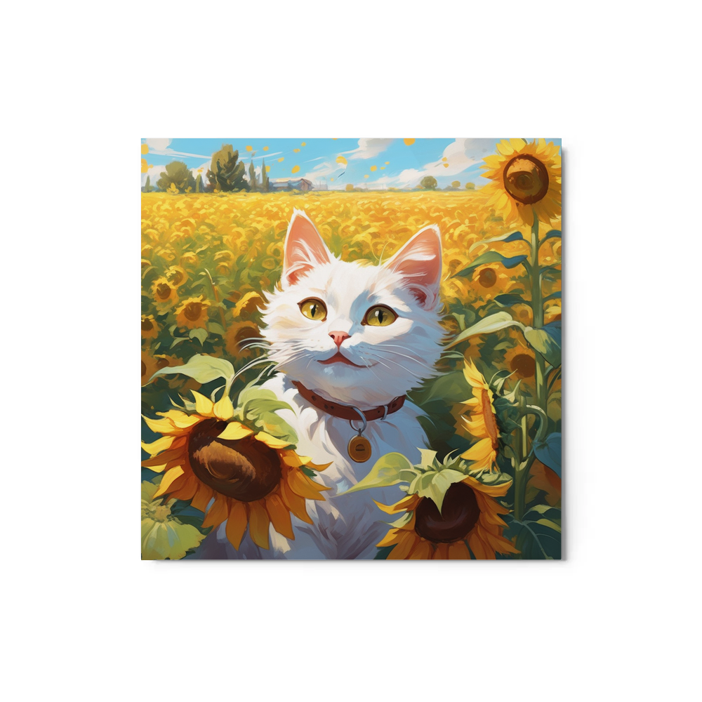 PugMug Custom White Companion Cat Metal Print