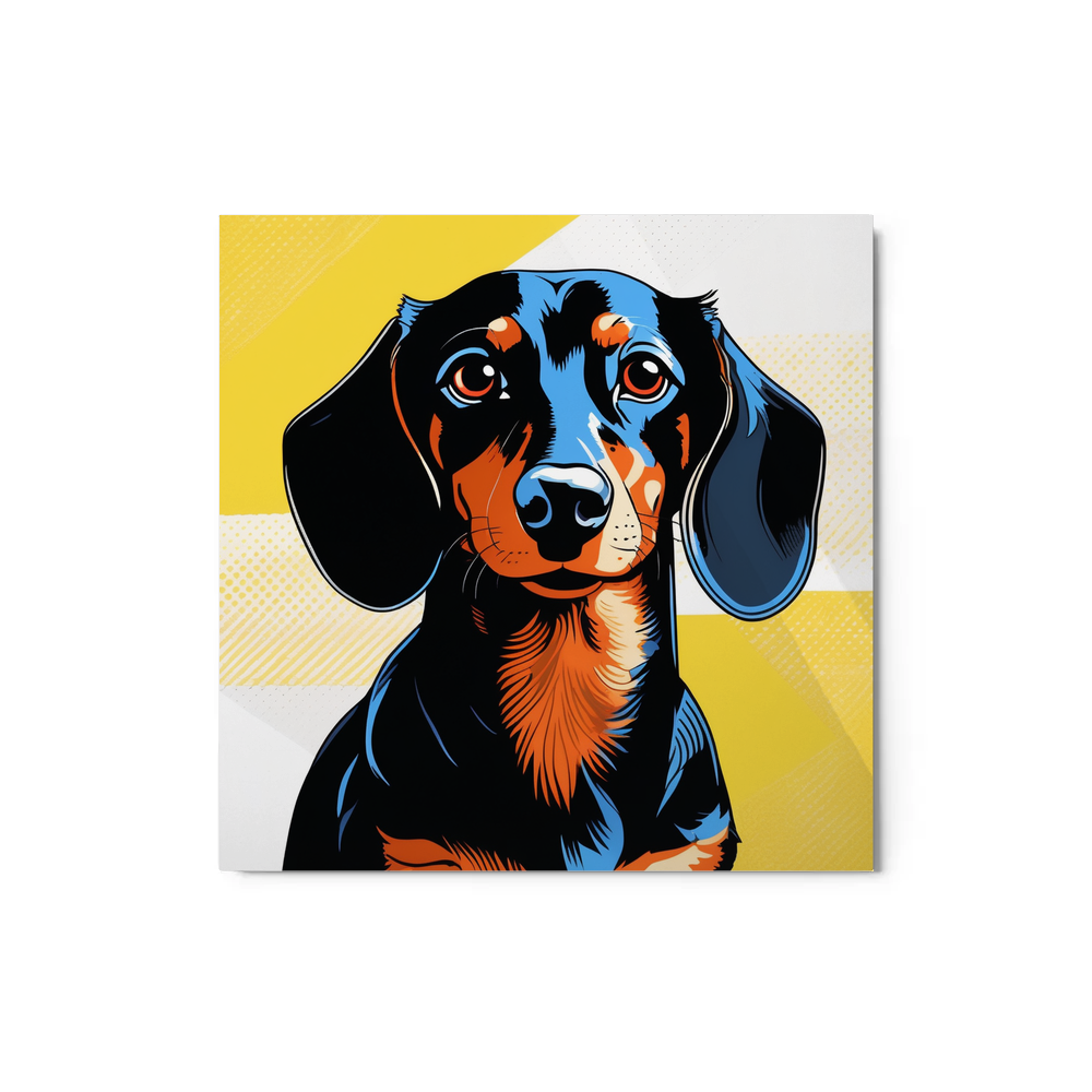 PugMug Custom Black Dachshund Metal Print