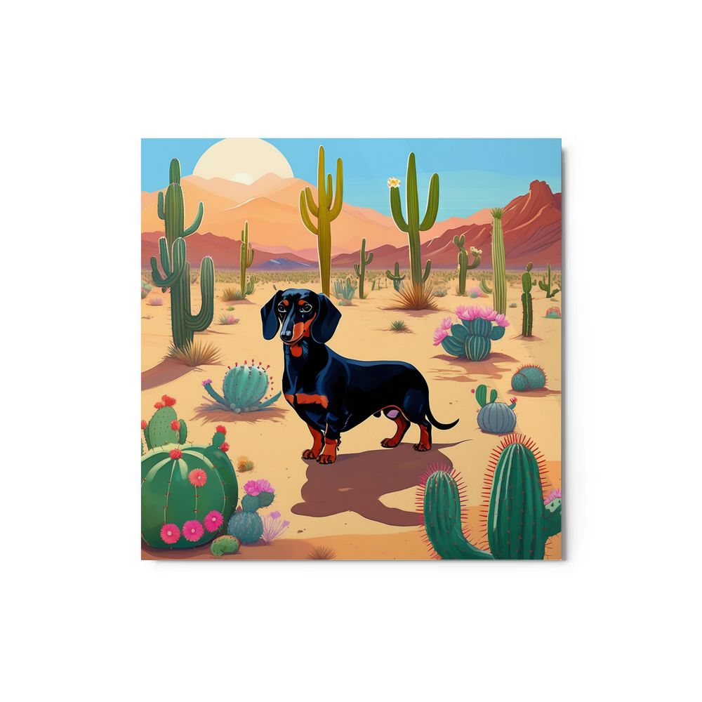 PugMug Custom Black Dachshund Metal Print