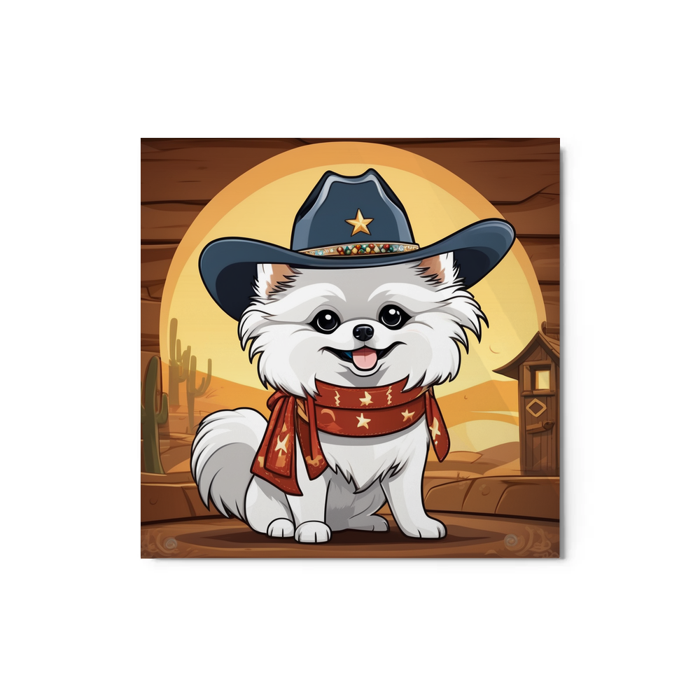 PugMug Custom White Pomeranian Metal Print