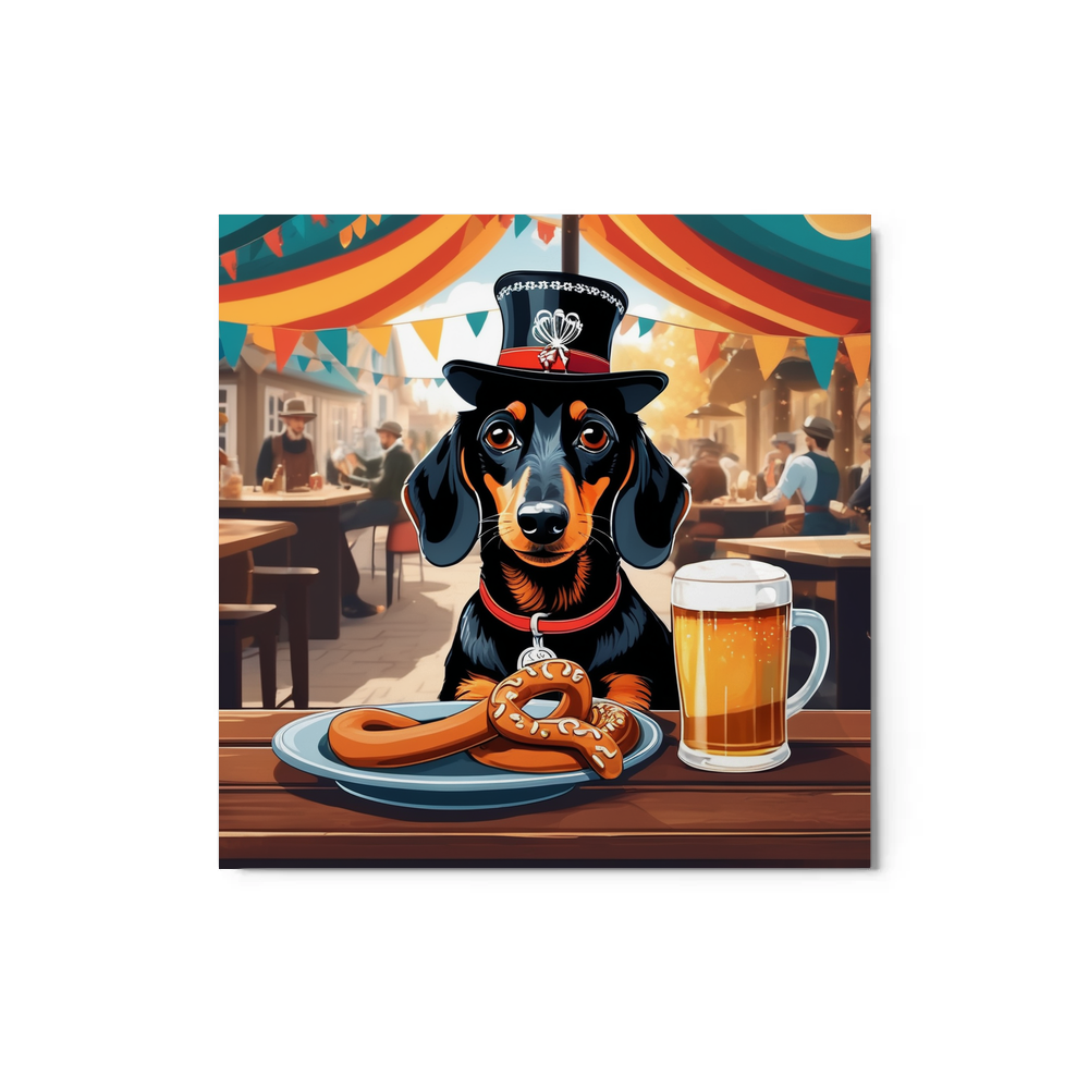 PugMug Custom Black Dachshund Metal Print