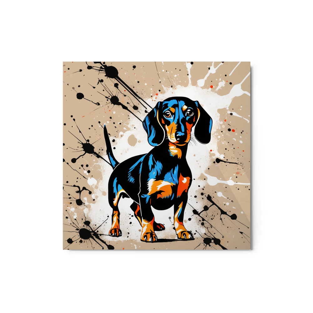 PugMug Custom Black Dachshund Metal Print