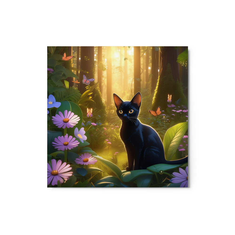 PugMug Custom Black Abyssinian Cat Metal Print