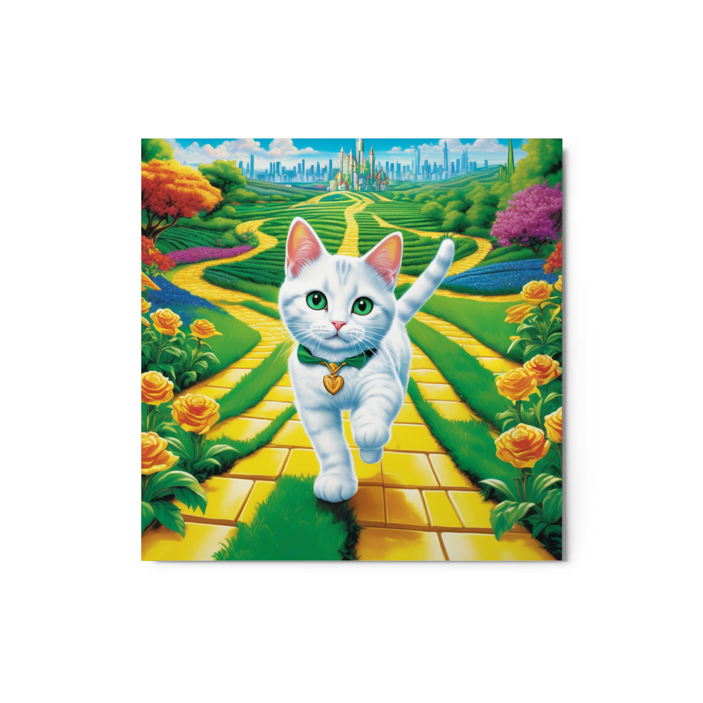 PugMug Custom White Companion Cat Metal Print
