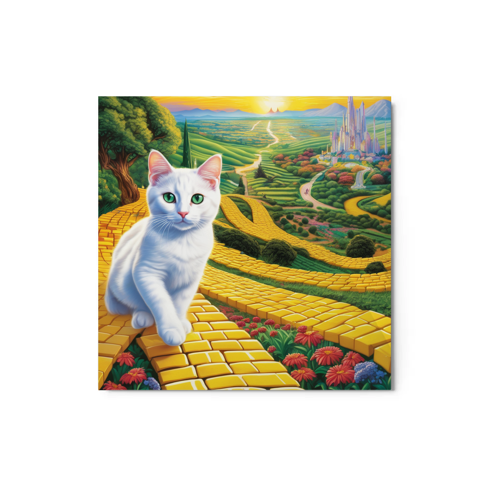 PugMug Custom White Companion Cat Metal Print