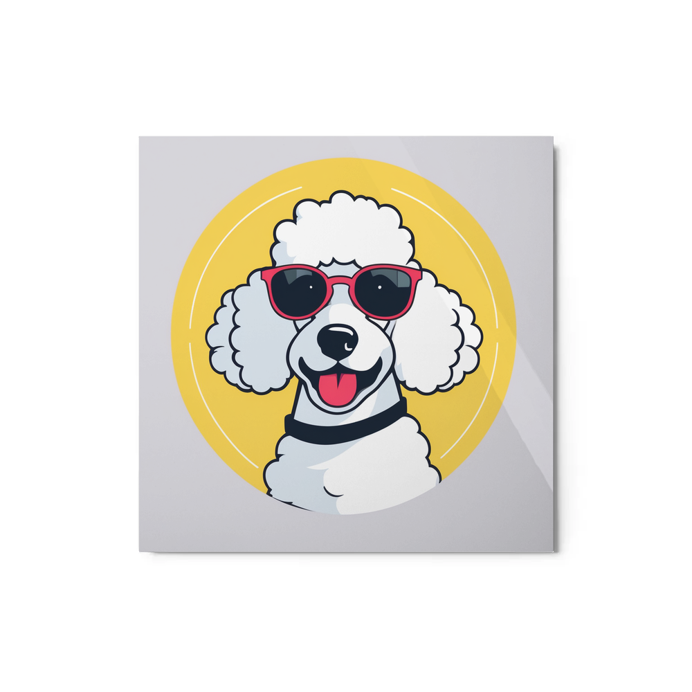 PugMug Custom White Poodle Metal Print