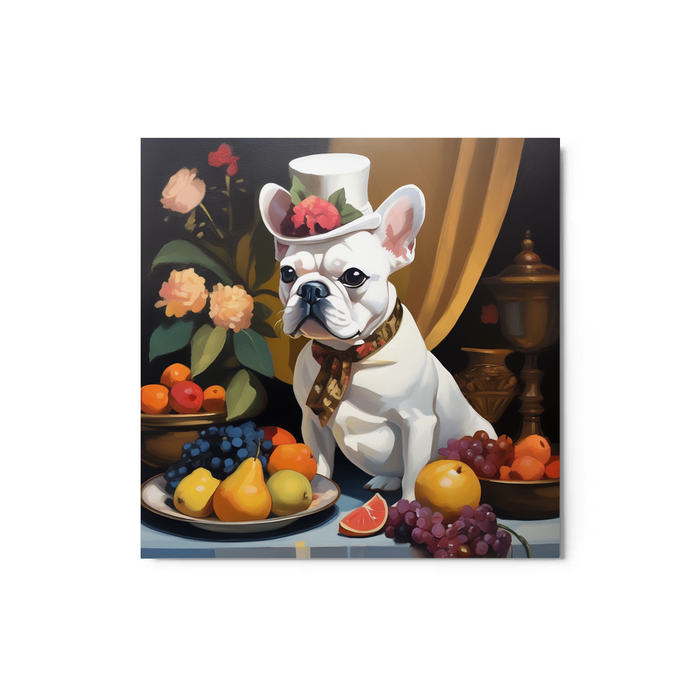 PugMug Custom White French Bulldog Metal Print