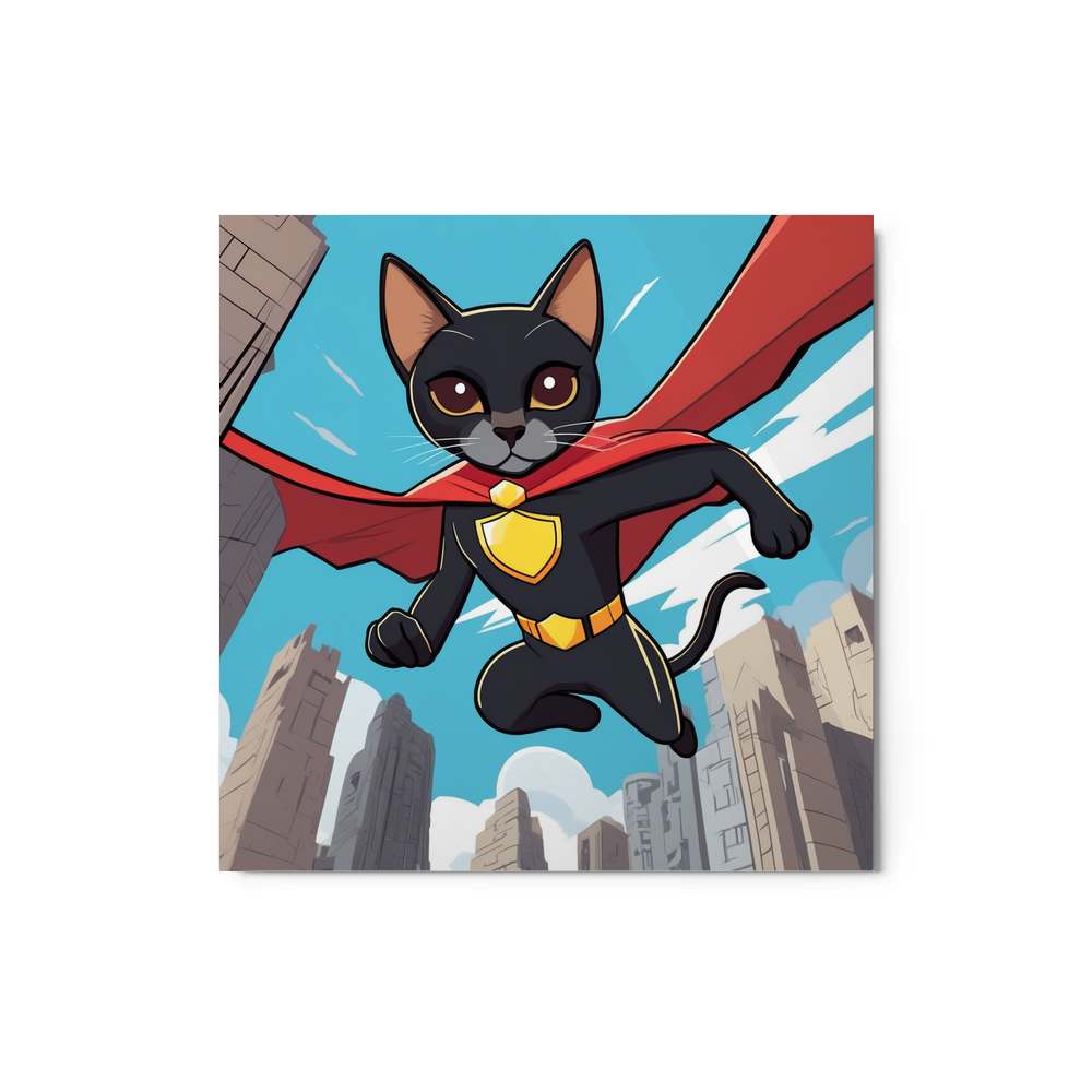 PugMug Custom Black Abyssinian Cat Metal Print