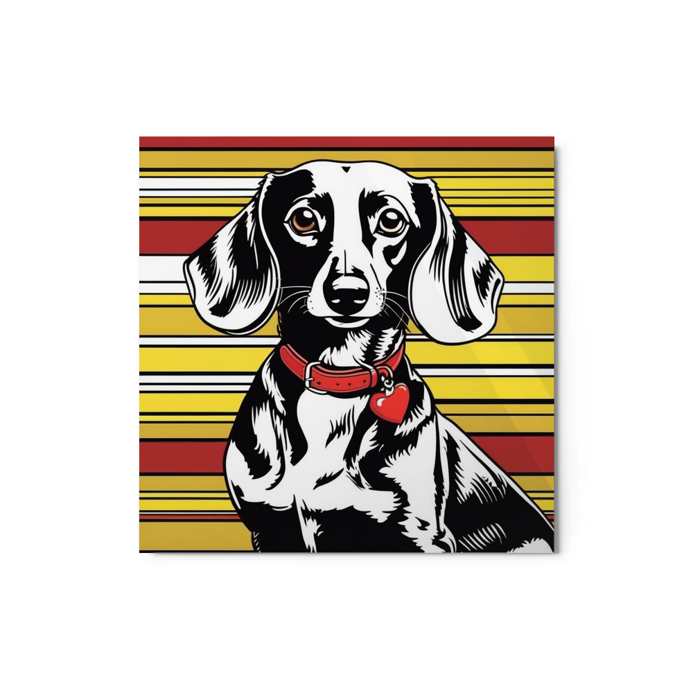 PugMug Custom Black Dachshund Metal Print