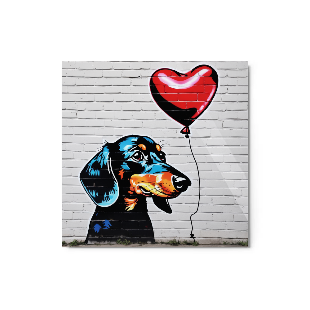 PugMug Custom Black Dachshund Metal Print