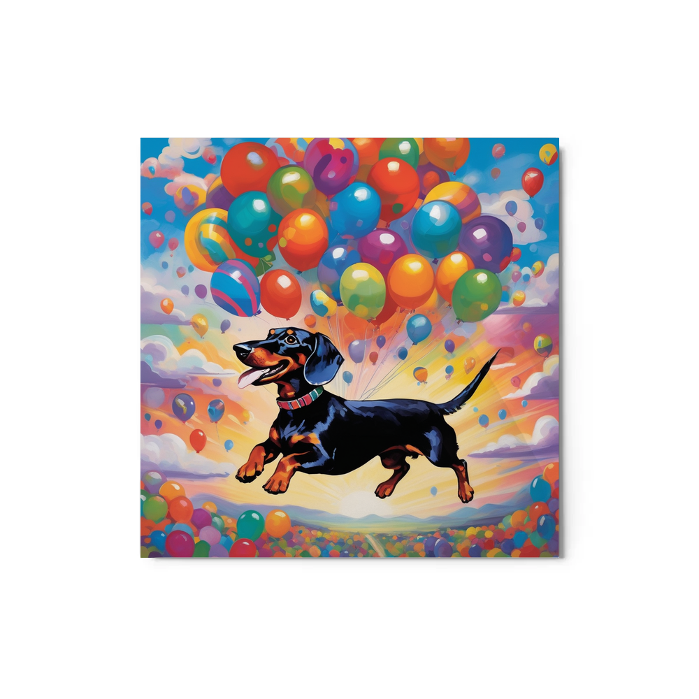 PugMug Custom Black Dachshund Metal Print