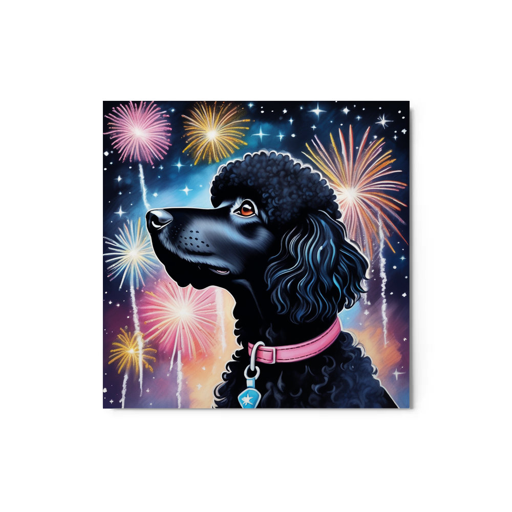 PugMug Custom Black Poodle Metal Print