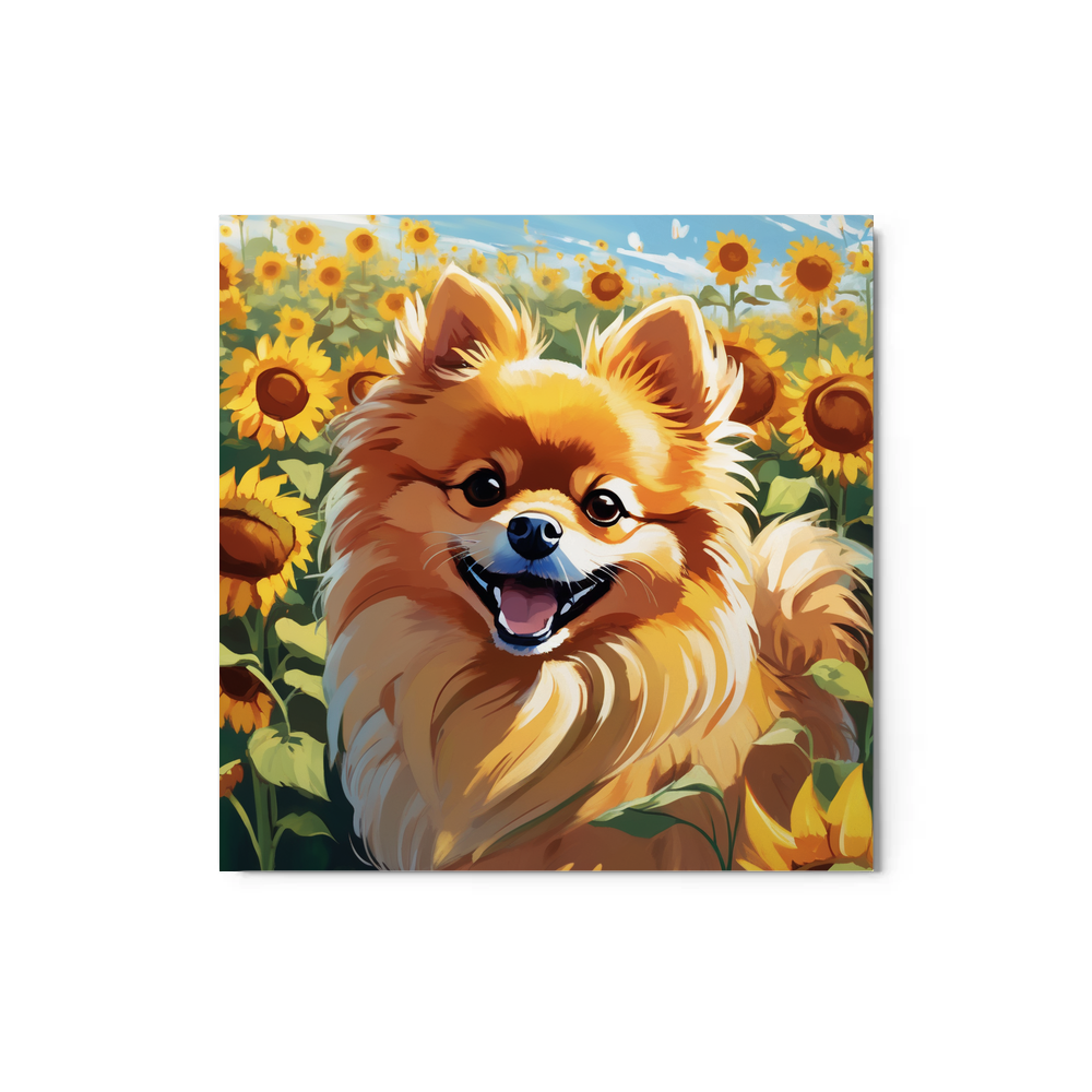 PugMug Custom Tan Pomeranian Metal Print