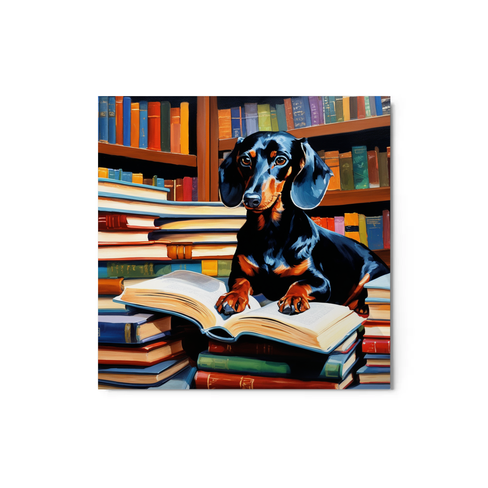 PugMug Custom Black Dachshund Metal Print