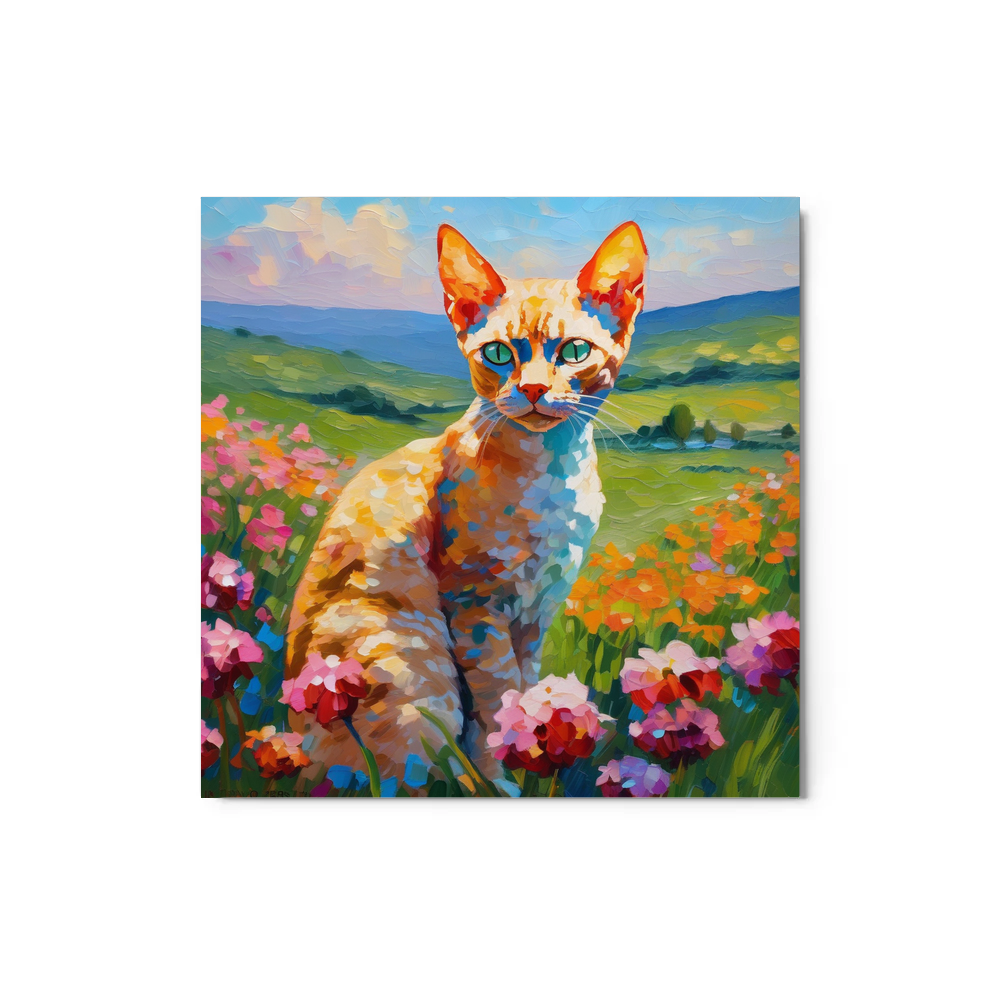 PugMug Custom Tabby Devon Rex Cat Metal Print