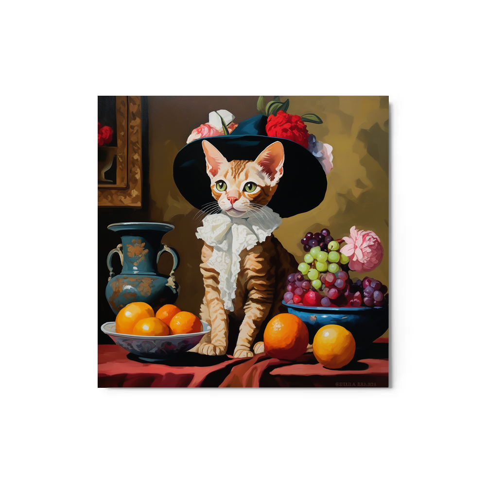 PugMug Custom Tabby Devon Rex Cat Metal Print