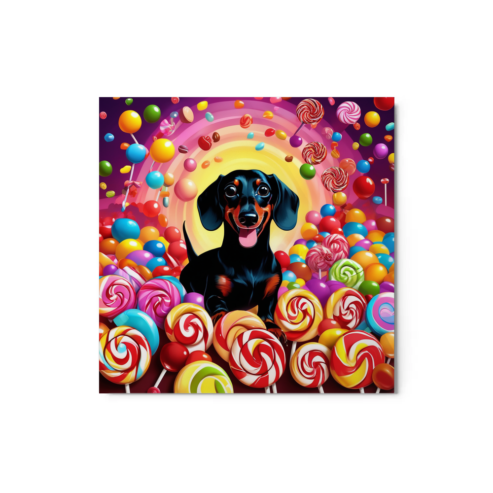 PugMug Custom Black Dachshund Metal Print