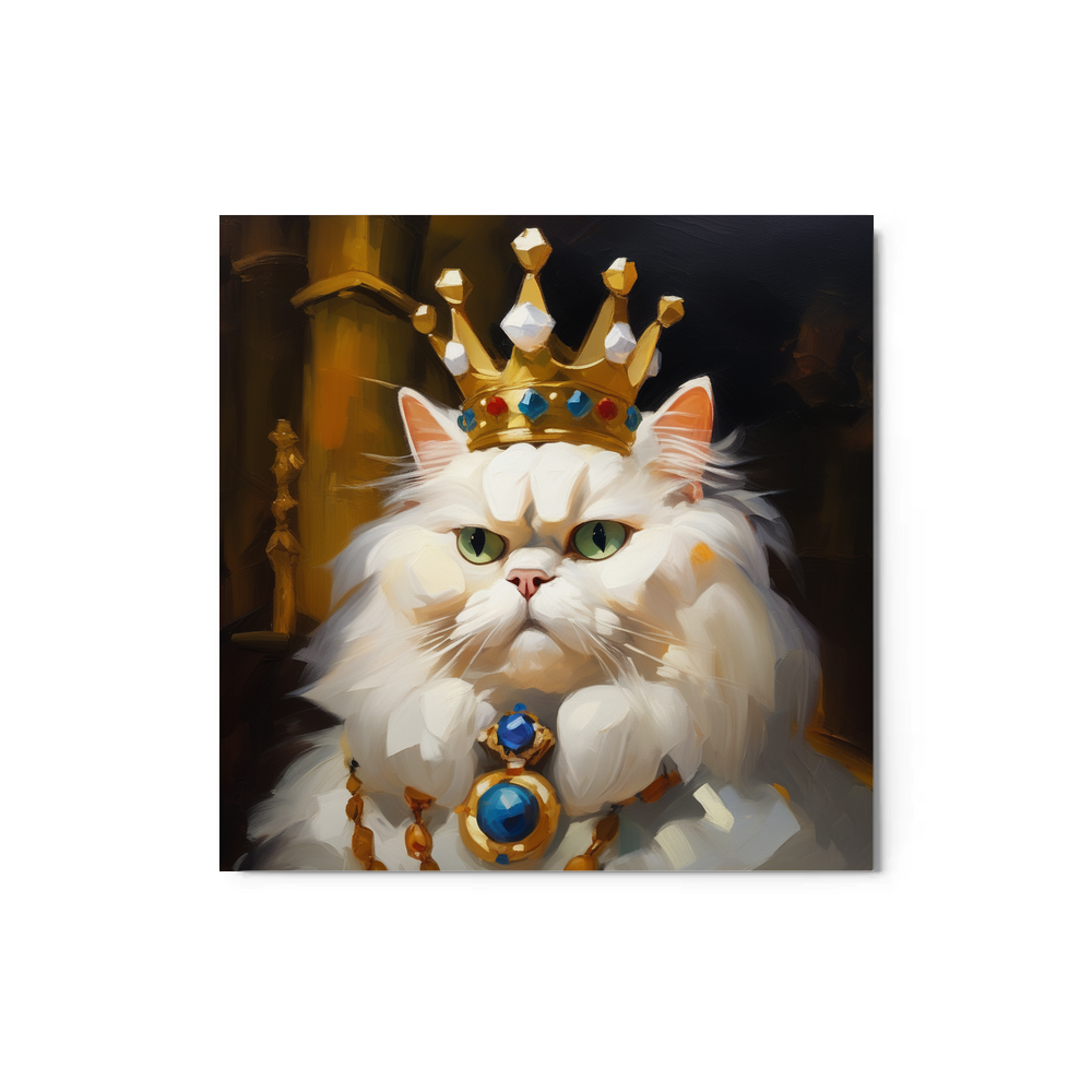 PugMug Custom White Persian Cat Metal Print