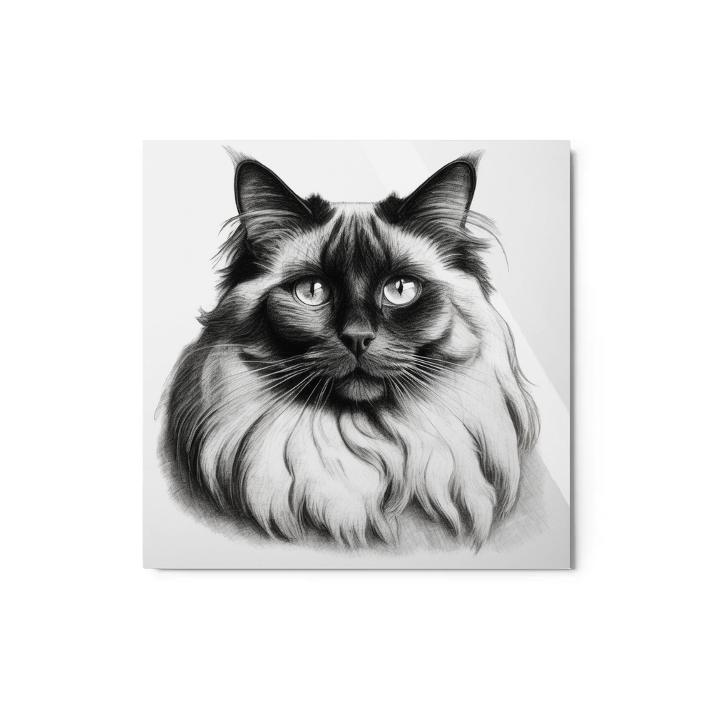 PugMug Custom Black Ragdoll Cat Metal Print