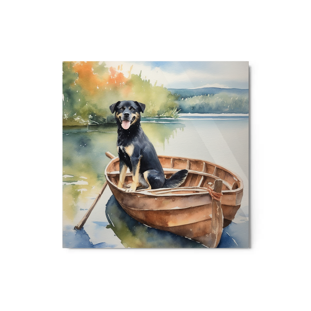 PugMug Custom Blue Metal Print