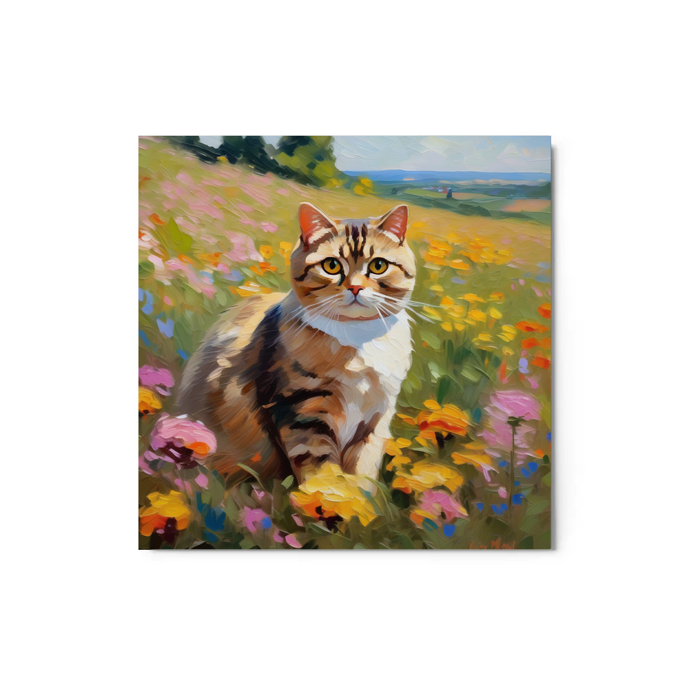 PugMug Custom Tabby Scottish Fold Cat Metal Print