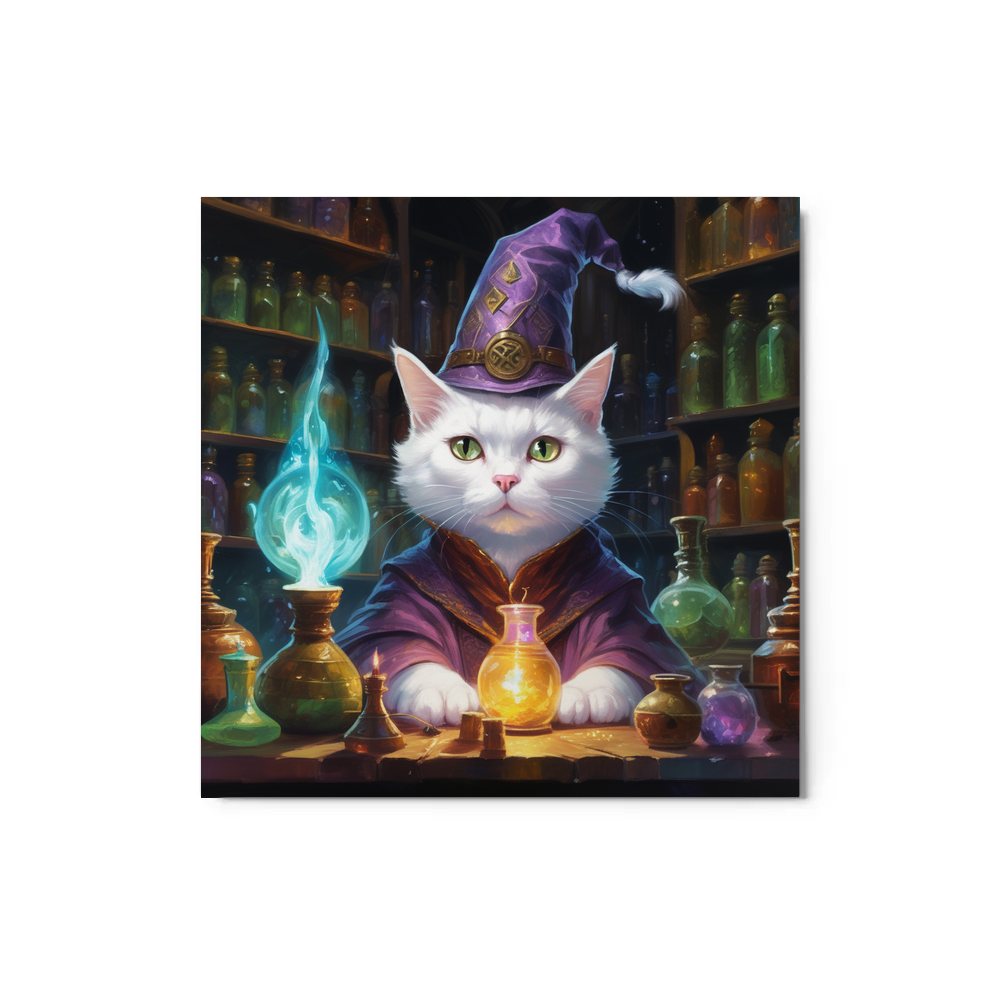 PugMug Custom White American Shorthair Cat Metal Print