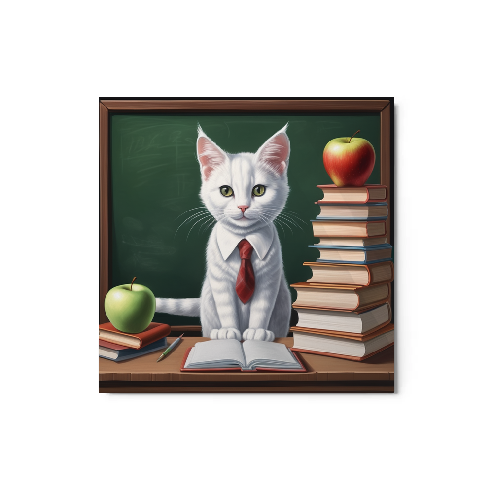 PugMug Custom White Companion Cat Metal Print