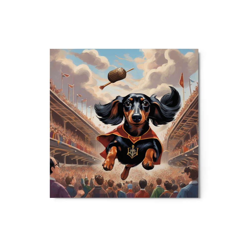 PugMug Custom Black Dachshund Metal Print