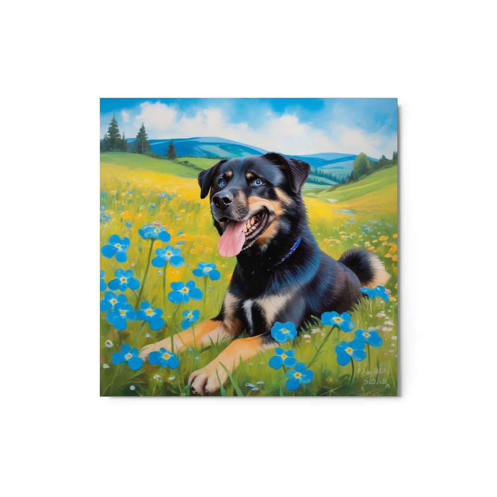 PugMug Custom Blue Metal Print