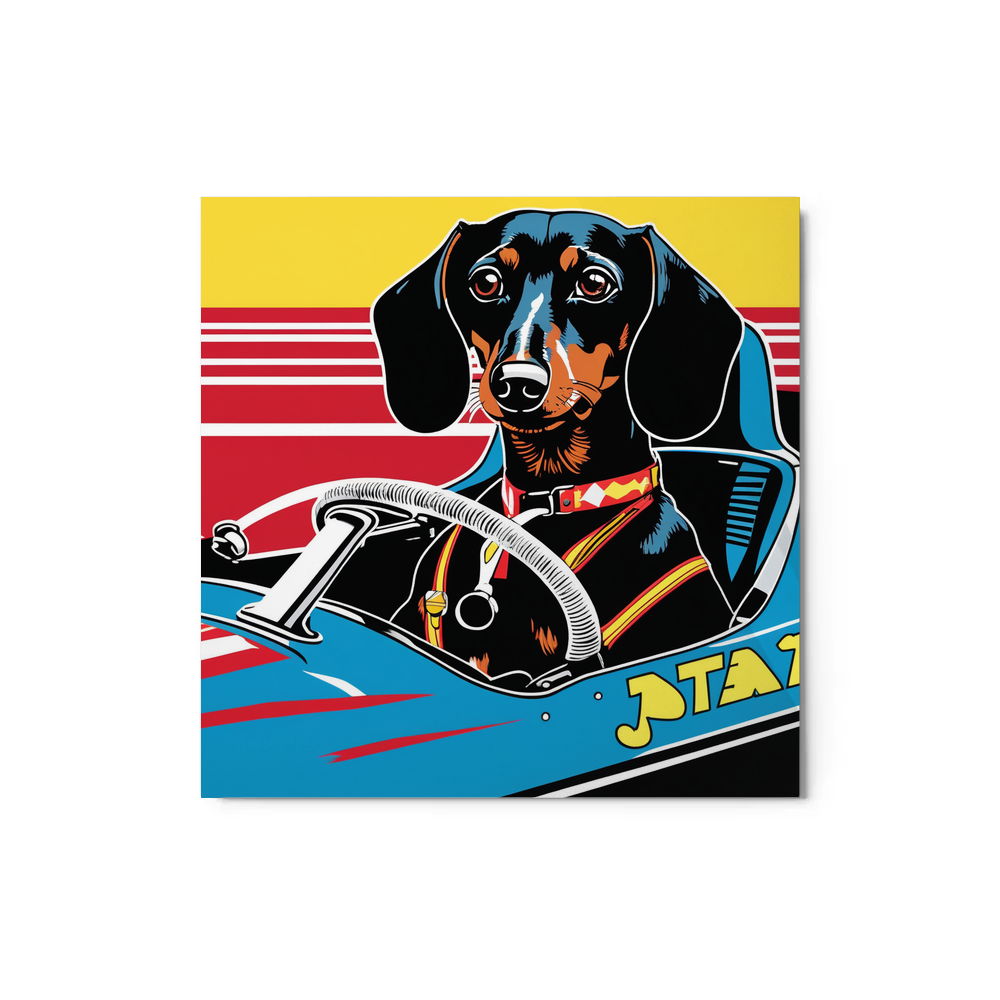 PugMug Custom Black Dachshund Metal Print