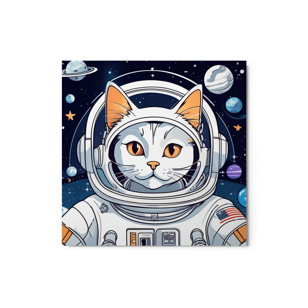 PugMug Custom White Companion Cat Metal Print