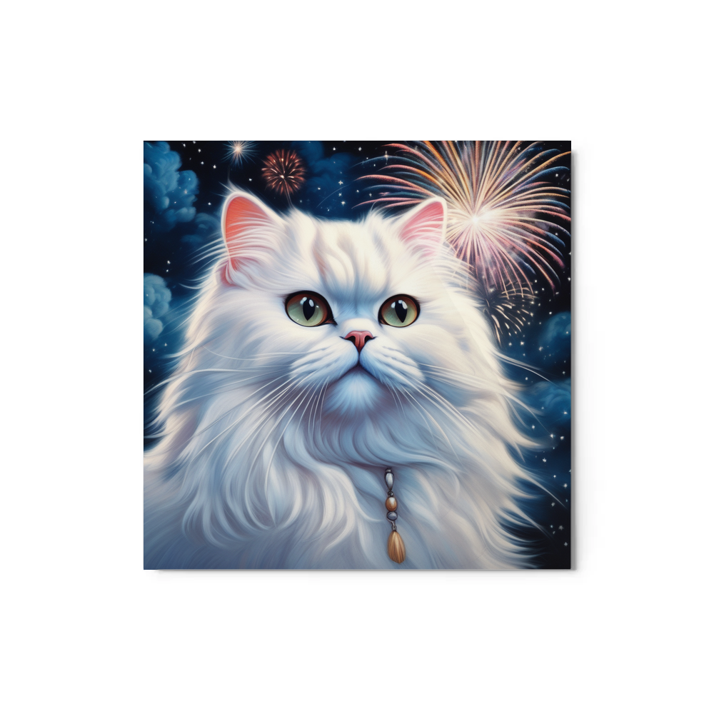 PugMug Custom White Persian Cat Metal Print