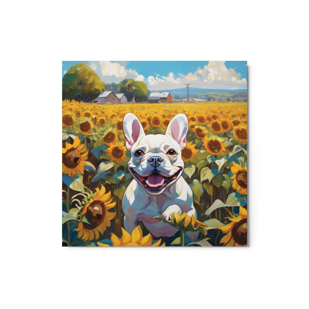 PugMug Custom White French Bulldog Metal Print