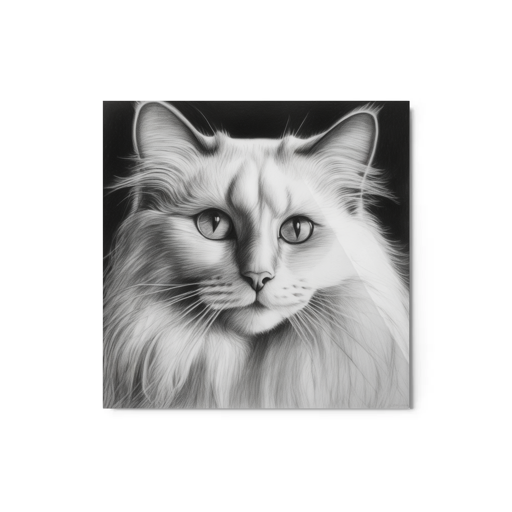 PugMug Custom White Ragdoll Cat Metal Print