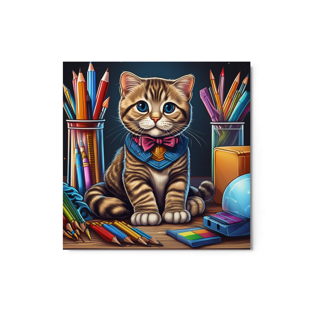 PugMug Custom Tabby Scottish Fold Cat Metal Print