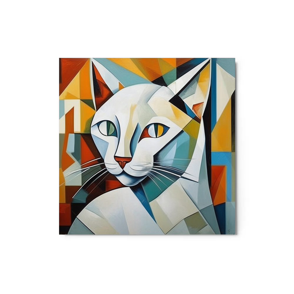 PugMug Custom White Companion Cat Metal Print