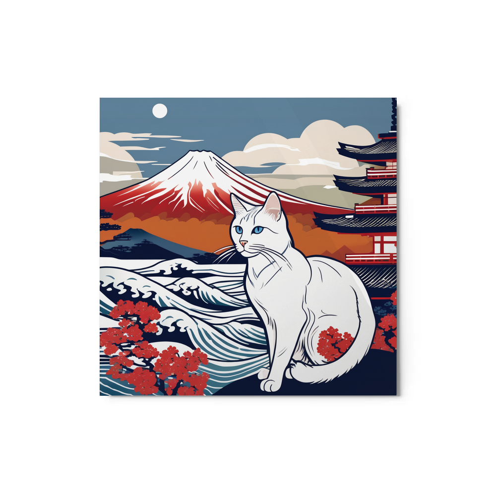 PugMug Custom White Companion Cat Metal Print