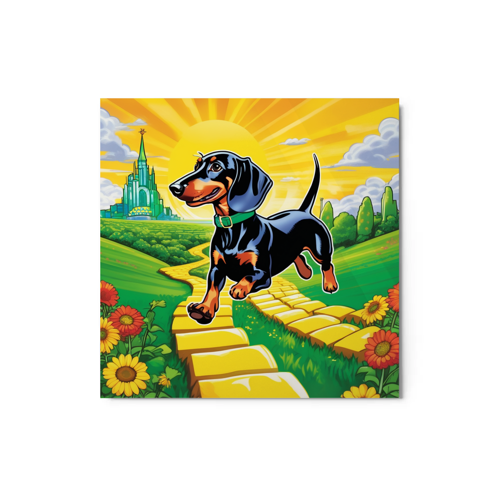 PugMug Custom Black Dachshund Metal Print