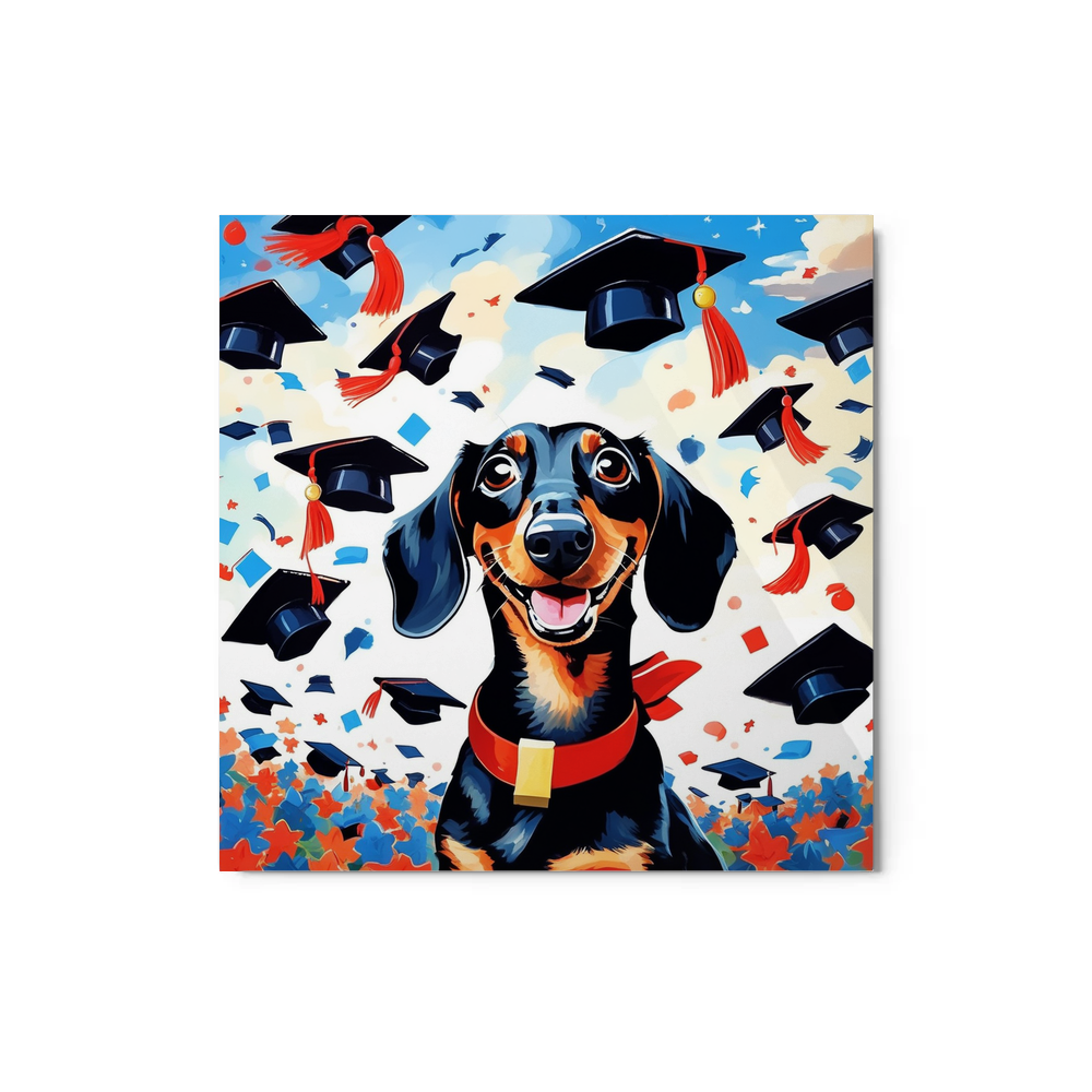 PugMug Custom Black Dachshund Metal Print