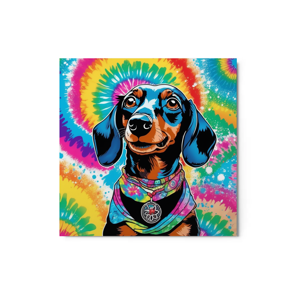 PugMug Custom Black Dachshund Metal Print