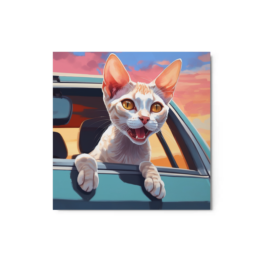 PugMug Custom Tabby Devon Rex Cat Metal Print