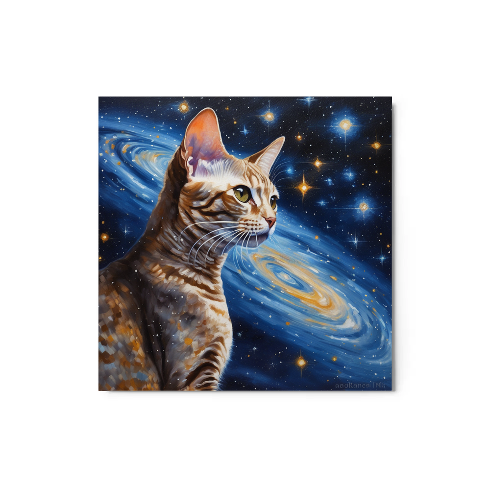 PugMug Custom Tabby Devon Rex Cat Metal Print